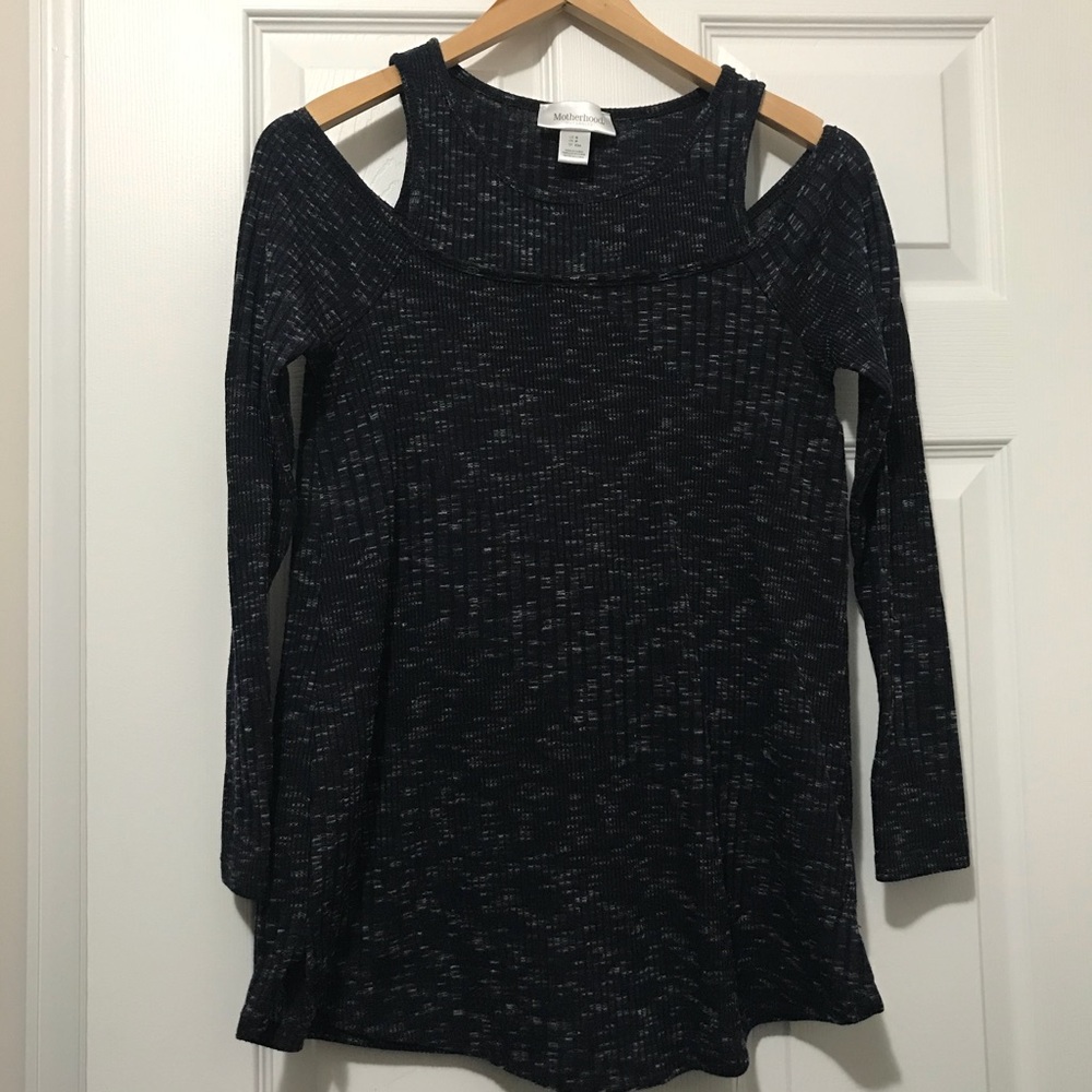Motherhood Cold Shoulder Knit Top